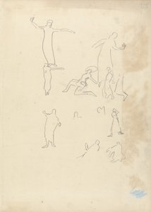 黄金の子牛の洞窟のためのダンサーの研究（グラファイト）（バージョンについては265074を参照） 作： Spencer Frederick Gore